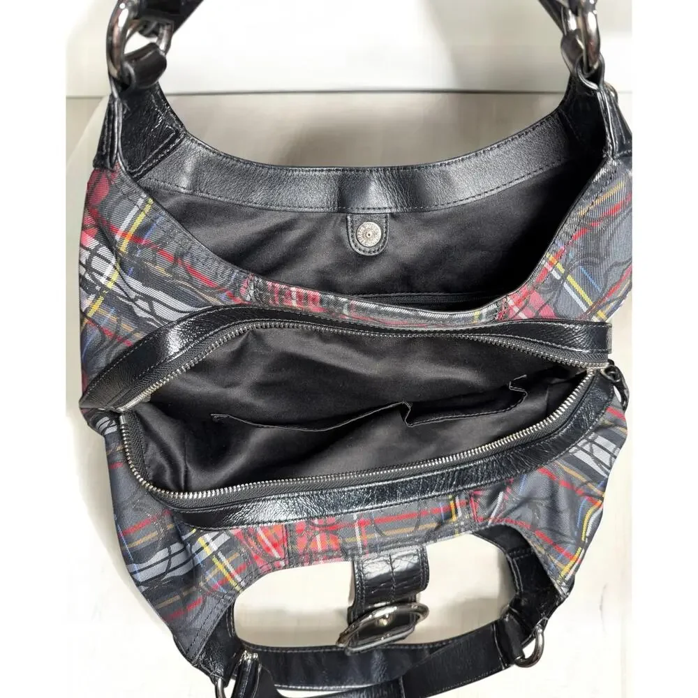 Y2K Coach F15487 Soho Pleated Signature Tartan Hobo Bag 3 Piece Set